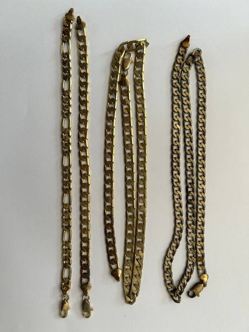 4 X 9CT Gold Plated Necklaces and Bracelets