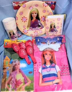 120 Pieces Super Sized Barbie Party Packs For 10 Kids! No Need to Shop Around Any More~