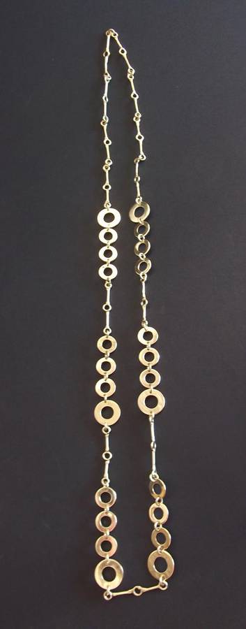 STUNNING QUALITY BRASS CHAIN NECKLACE: CIRCULAR LINKS