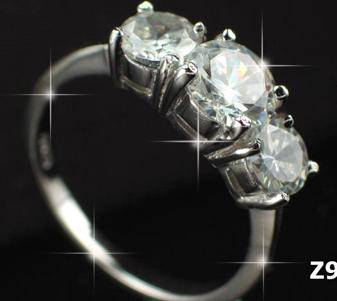 Beautiful 3 Stone 18KGP Engagement Ring