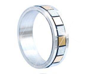 Elegant Gold & Brushed Stainless Steel Rings
