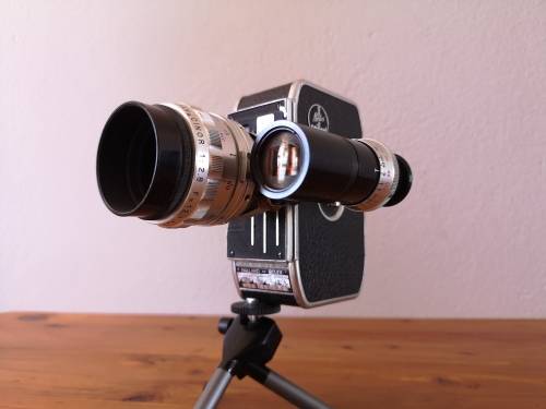 Paillard Bolex C8 cine camera with accessories