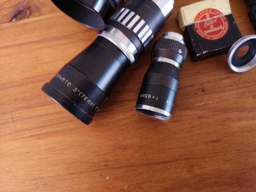 Paillard Bolex C8 cine camera with accessories