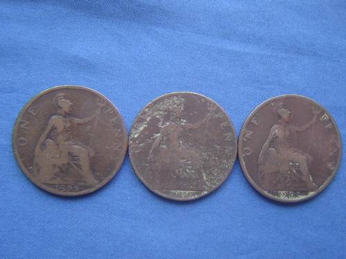 Boer War Era British 1d Penny 1899, 1900, 1901