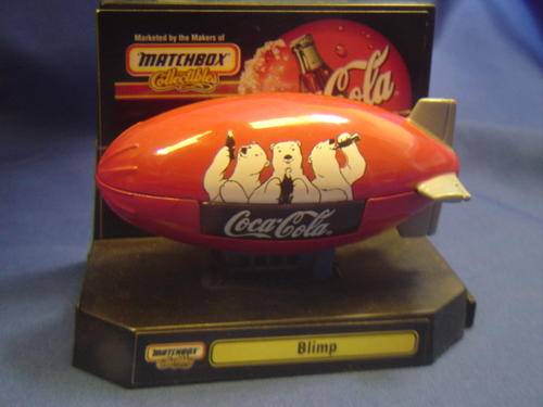 Coca Cola Coke Matchbox collectables Blimp Airship like Zepplin mint on stand