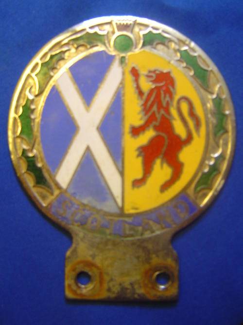 Enamel car badge like AA badge for Scotland