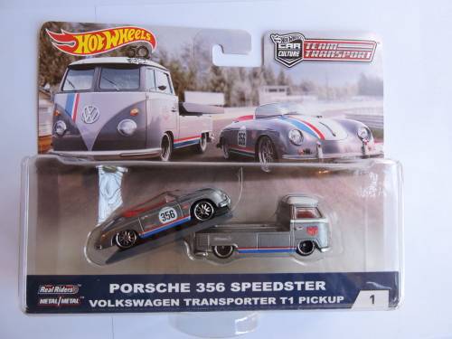Hot Wheels Car Culture VW VOLKSWAGEN T1 PICKUP & PORSCHE 356 SPEEDSTER full metal Real Riders Combo