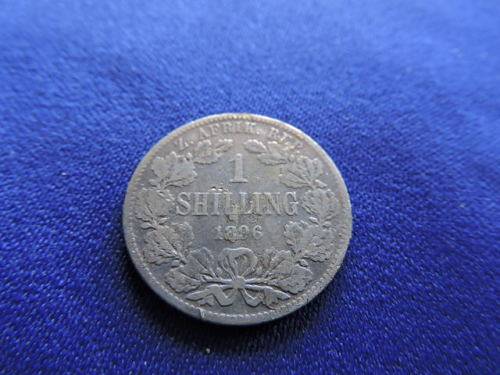 1896 ZAR 1 Shilling collectable silver coin.