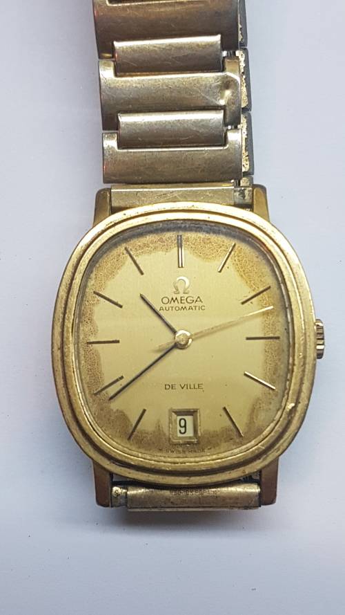 Omega De Ville Mens Automatic Watch with Date. Gold plated.