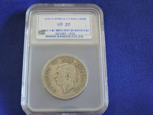 1939  2 1/2 Shilling Half crown Silver graded coin  slabbed