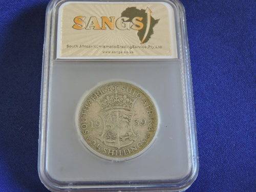 1939  2 1/2 Shilling Half crown Silver graded coin  slabbed