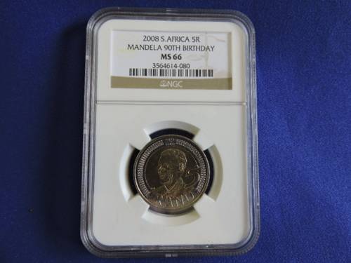 2008 South Africa Mandela R5 coin Graded MS 66