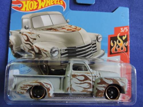 Hot Wheels 52 Chevy Chevrolet Truck (Grey with flames) # BAKKIE BONANZA # BLOW OUT CHEVY SALE # ..