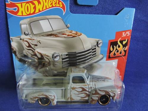 Hot Wheels 52 Chevy Chevrolet Truck (Grey with flames) # BAKKIE BONANZA # BLOW OUT CHEVY SALE # ..
