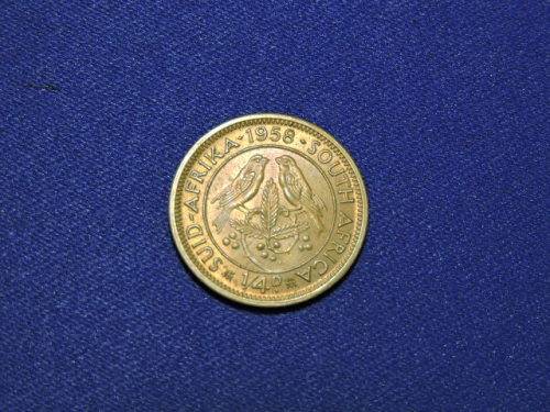 1958 South Africa Suid Afrika Quarter Penny (Farthing) 1/4d Mossies # Crazy Bargain Coin #