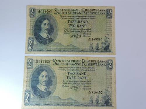 R2 Bank note Rissik x 2 Suid / South Africa