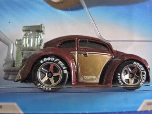 Hot Wheels Volkswagen VW Beetle ( Tooned Hot Rod   GOOD YEAR TYRES  ) Rare model  Long Card