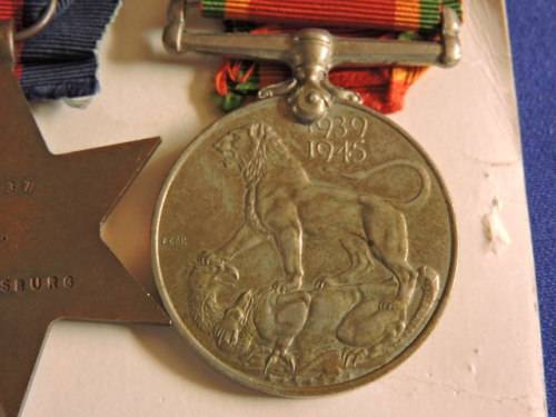 WW2 Medal x3 grouping with certificate issued to J.D Van Rensburg