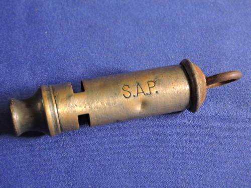 Vintage WHISTLE with engraving SAP  S A P