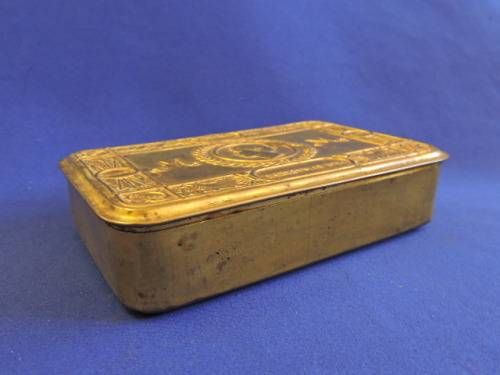 Vintage WW1 Brass Christmas 1914 Chocolate Tin Blik