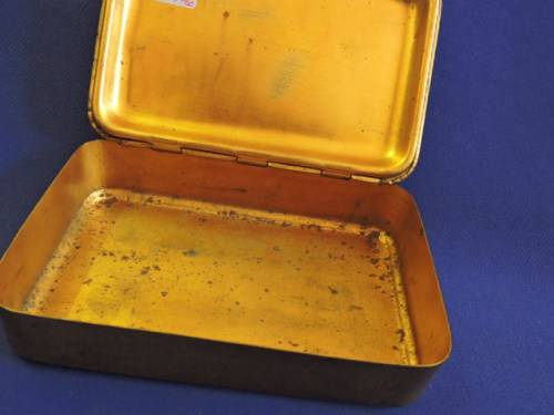 Vintage WW1 Brass Christmas 1914 Chocolate Tin Blik
