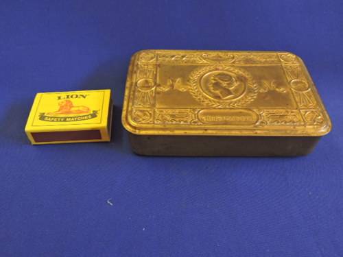 Vintage WW1 Brass Christmas 1914 Chocolate Tin Blik