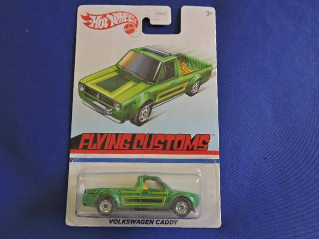 Hot Wheels Volkswagen VW Caddy ( Green ) Flying Customs  Long Card