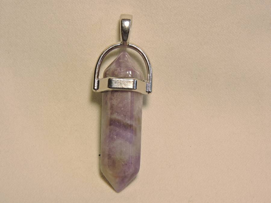 Contemporary Amethyst pendant ( crystal cut purple stone pendant).