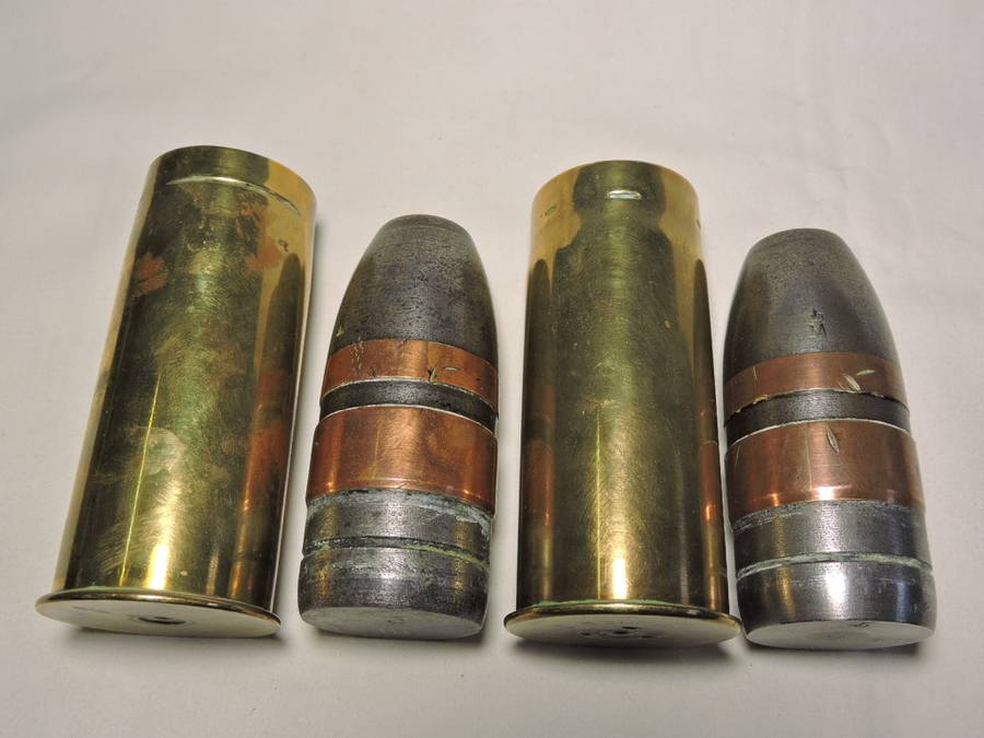 Military Cannon shells and heads like Pom Pom used during Boer War. x 2 Both deactivated