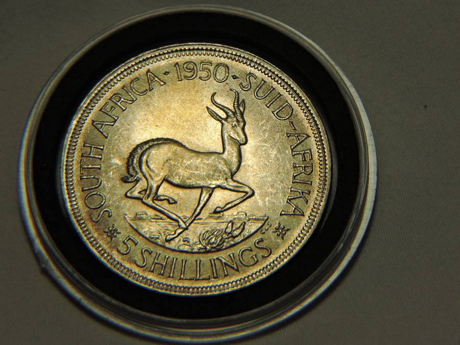 1950 SA Union 5 Shilling Crown Silver coin  # AMAZING CONDITION #