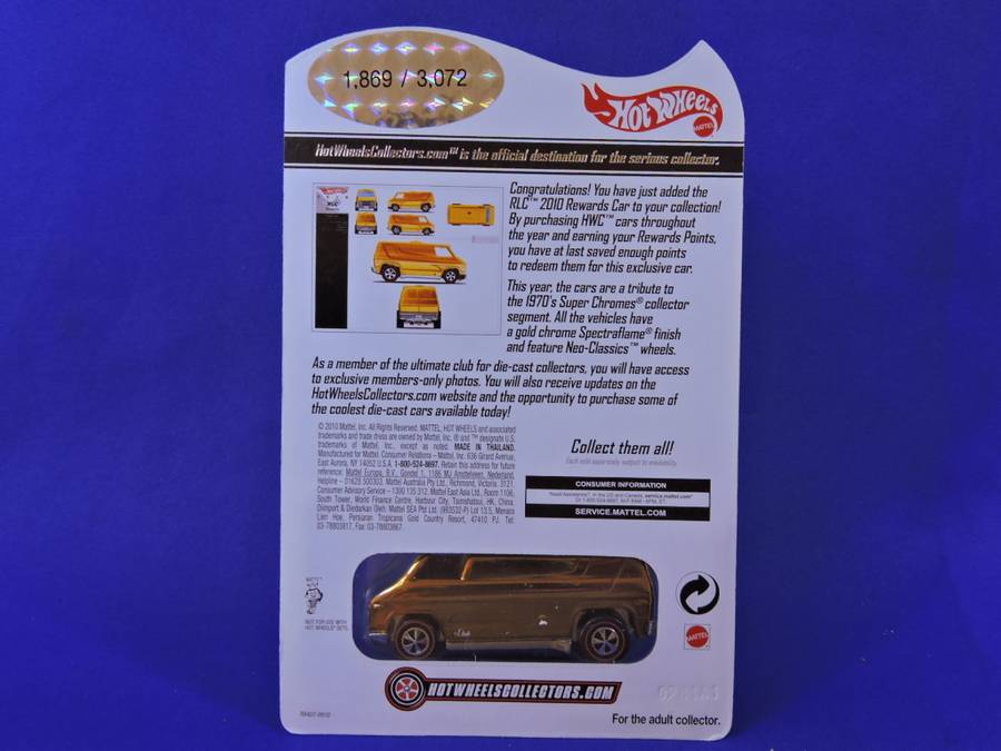 Hot Wheels SUPER CHROMES Super Van ( Gold ) 2010 RLC Rewards Series 1869/3072