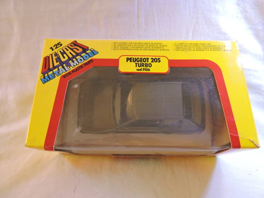 Bburago Peugeot 205 Turbo in Box ( Charcoal ) Rare Model