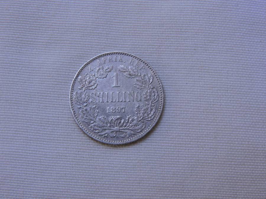1897 ZAR 1 Shilling Paul Kruger .925 Sterling Silver coin