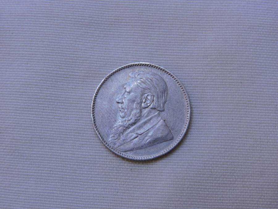 1897 ZAR 1 Shilling Paul Kruger .925 Sterling Silver coin