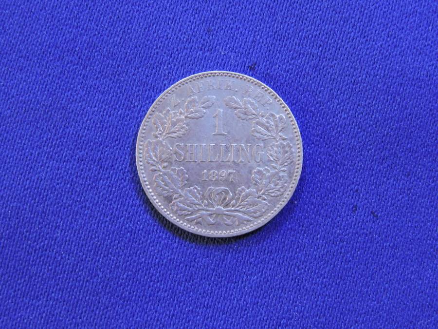 1897 ZAR 1 Shilling Paul Kruger .925 Sterling Silver coin