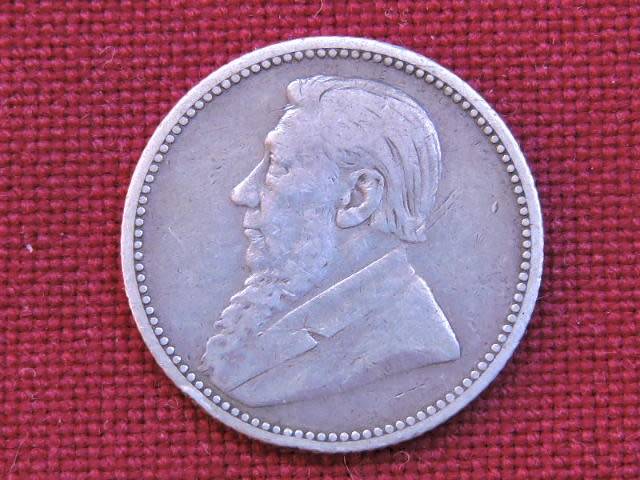 1893 ZAR 6d Sixpence Paul Kruger .925 Sterling Silver coin LOW MINTAGE RARE COIN