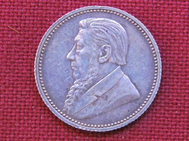 1893 ZAR 6d Sixpence Paul Kruger .925 Sterling Silver coin # LOW STARTING BID#