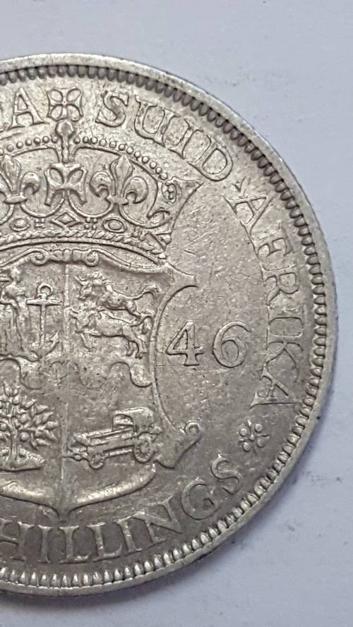 1946 South Africa half crown silver coin 2.5 shillings RARE mintage 11388  # REDUCED #..