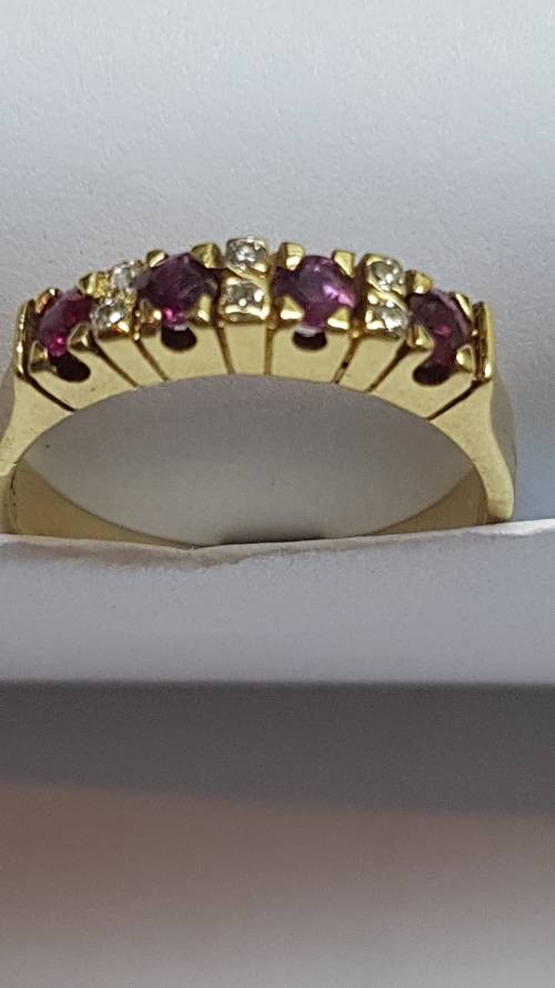 18ct Gold Diamond and Ruby Eternity Ring