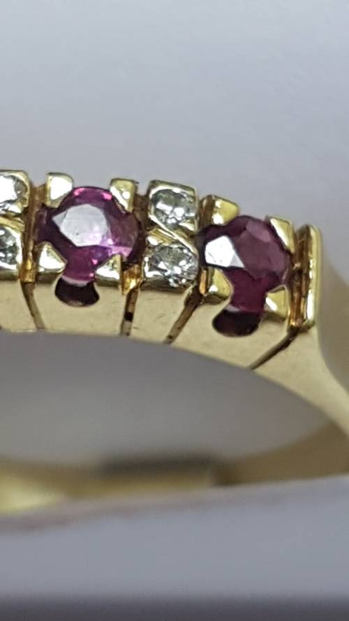 18ct Gold Diamond and Ruby Eternity Ring