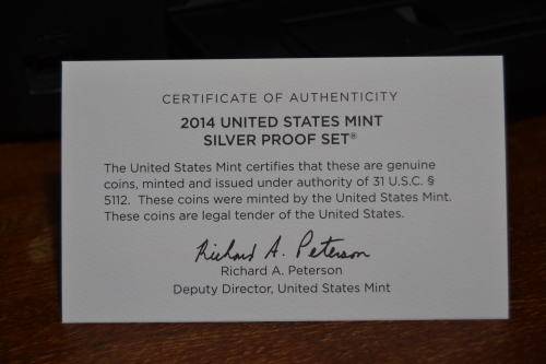 2014 United States Mint Silver Proof Set