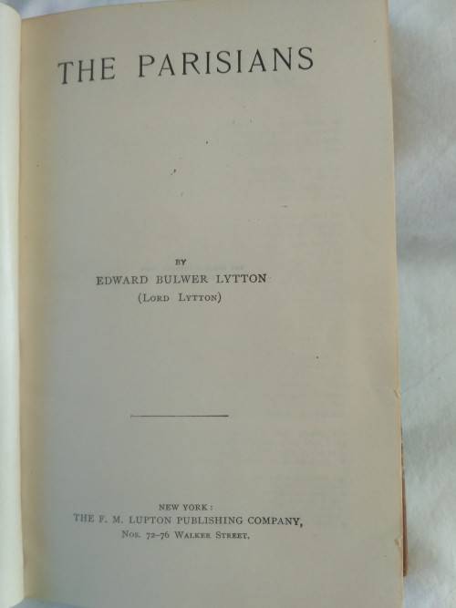 Bulwers Novels:The ParisiansThe Pilgrims - Edward Bulwer Lytton