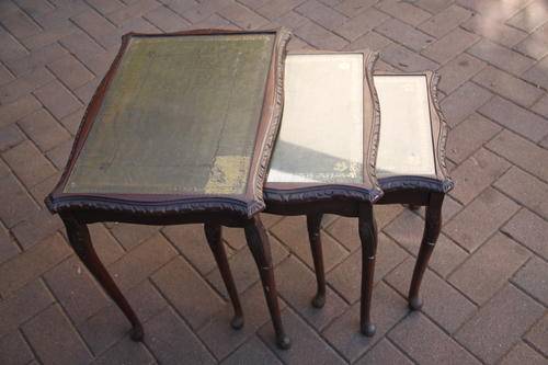 Set of 3 antique coffee tables