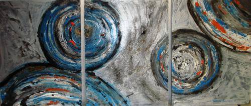 Abstract, modern, funky, panels, art, painting