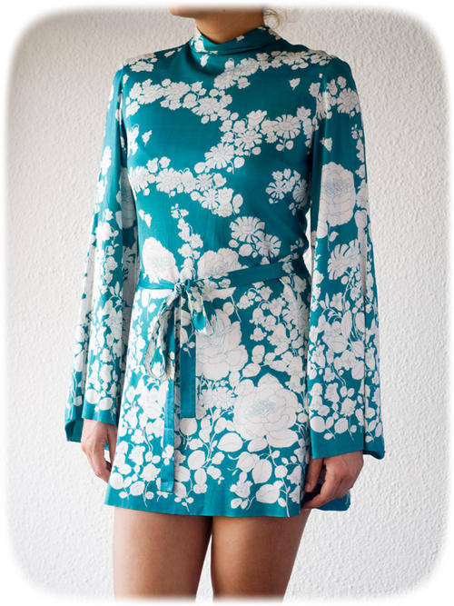 Vintage 70's bell sleeves tunic/mini dress/RESERVED FOR KARENA