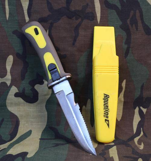 Aqualine yellow diving knife