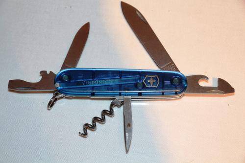 Victorinox Swiss Army Knife (Spartan)-with blue scales & logo
