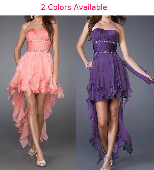 AFFORDABLE collection pink purple chiffon pleat off shoulder lace up back dress SEXY !!!