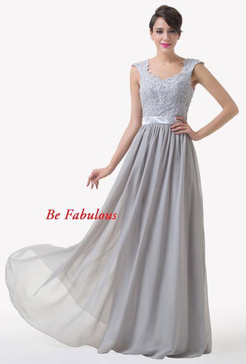 NEW INN Stunning Grey chiffon lace back cocktale dress !!!