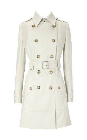 Karen Millen design white millitary trench coat size S M L FREE SHIPPING